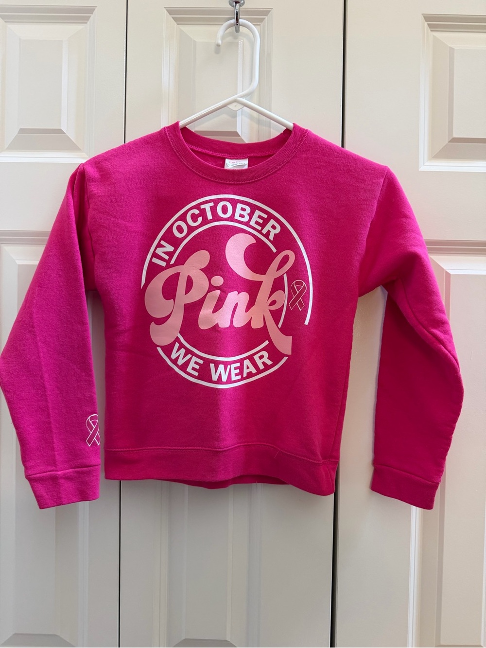 Breast Cancer Awareness Kids Sweatshirt - Size 7/8